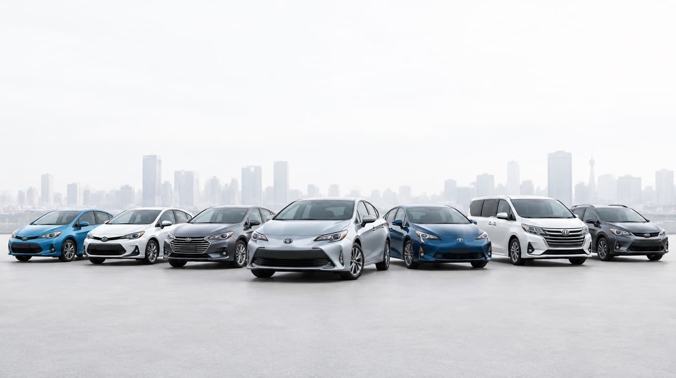 Japanese vehicles lined up for export
